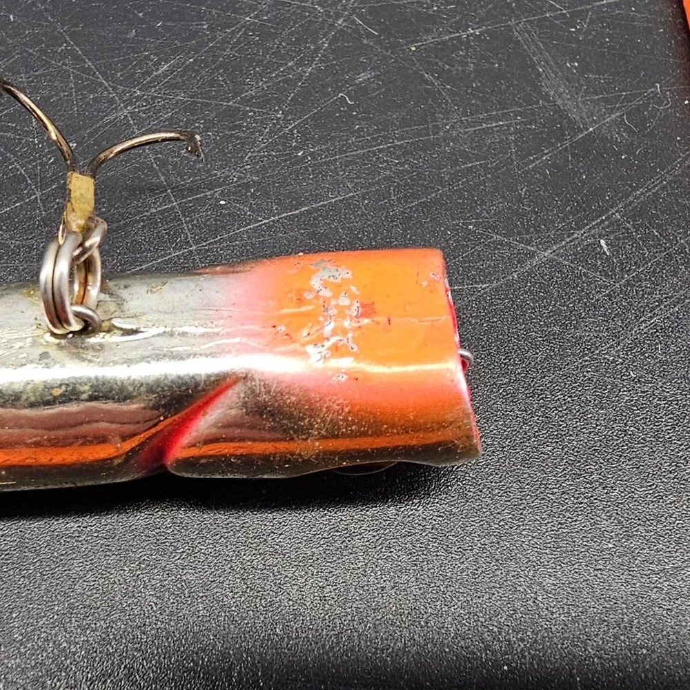 Vintage Storm Rattlin Chug Bug Chrome Orange Topwater Popper Fishing Lure
